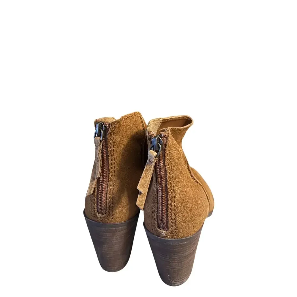 BP Tan Suede Pointed Toe Ankle Boots Womens Size 9.5